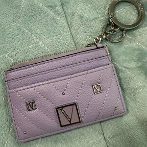 Lavender Quilted Card Holder Keychain Victoria Secret